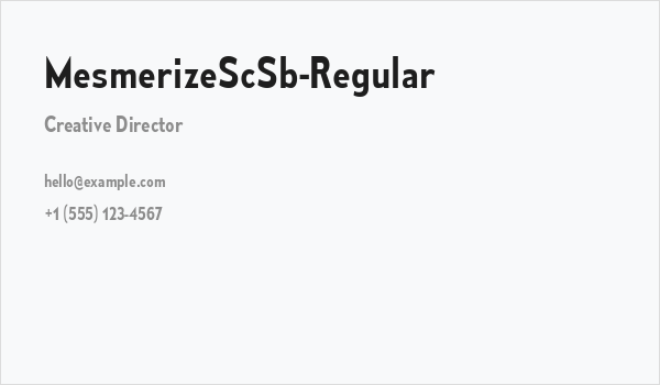 MesmerizeScSb-Regular Business Card
