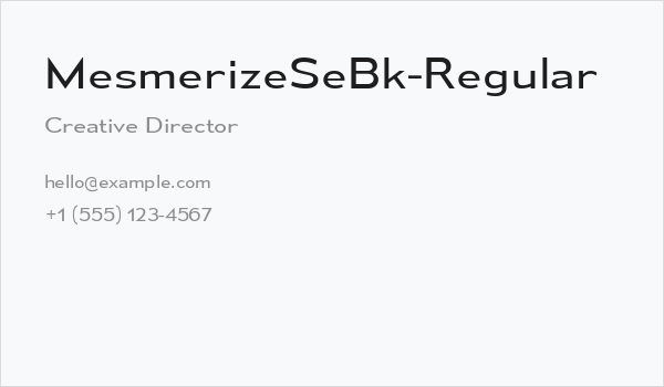 MesmerizeSeBk-Regular Business Card