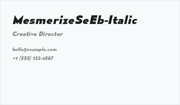 MesmerizeSeEb-Italic Business Card
