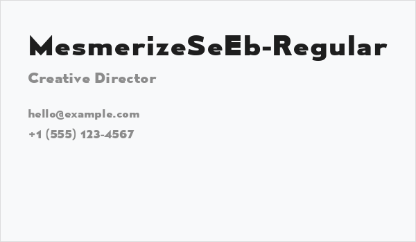 MesmerizeSeEb-Regular Business Card