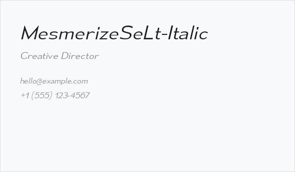 MesmerizeSeLt-Italic Business Card