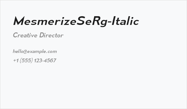 MesmerizeSeRg-Italic Business Card