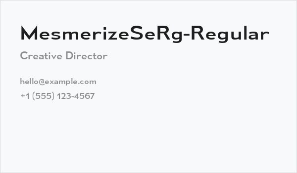 MesmerizeSeRg-Regular Business Card
