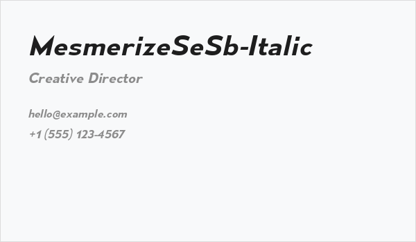 MesmerizeSeSb-Italic Business Card