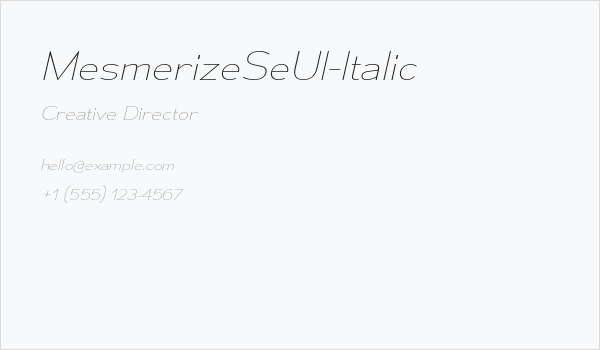 MesmerizeSeUl-Italic Business Card