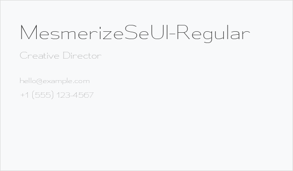 MesmerizeSeUl-Regular Business Card