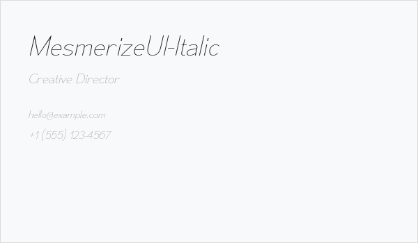 MesmerizeUl-Italic Business Card