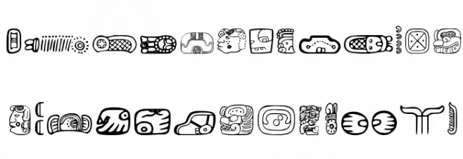 MesoAmerica Dings Two Шрифта ВЕРХНИЙ