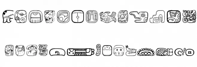 MesoAmerica Dings Two Schriftart Kleinbuchstaben
