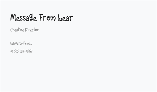 Message From bear Business Card