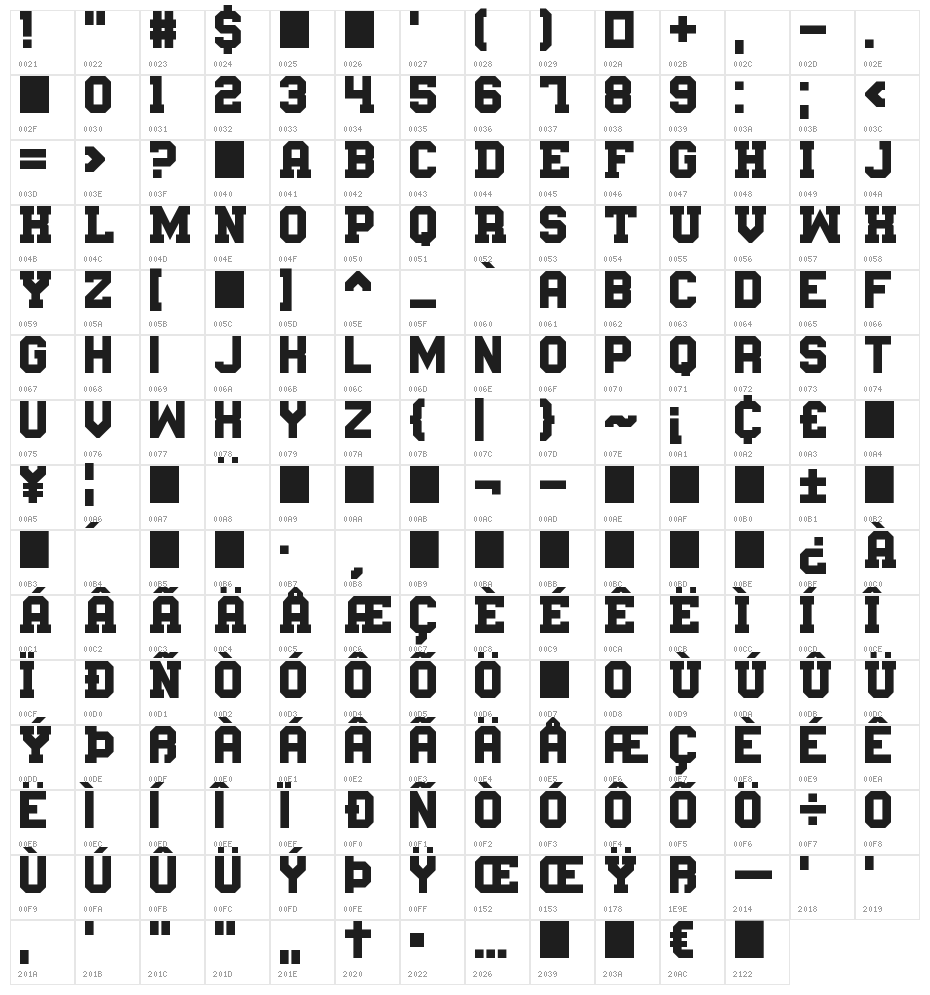 Messe Muenchen Character Map