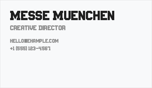 Messe Muenchen Business Card