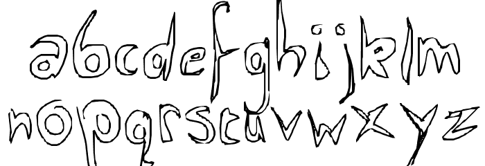 Messed Up Bubble Font LOWERCASE