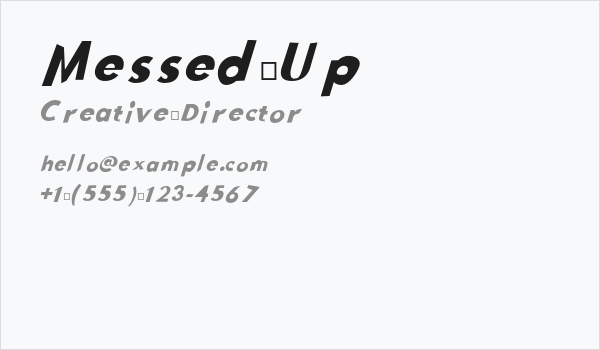 Messed Up Business Card