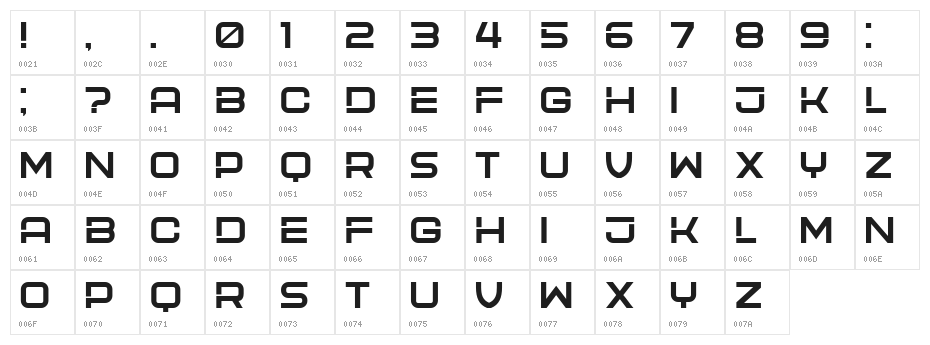 Messina Regular Character Map