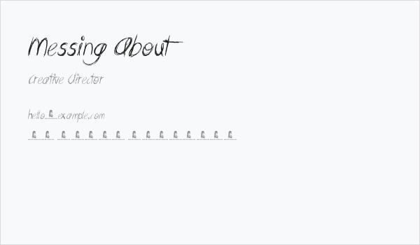 Messing About Business Card