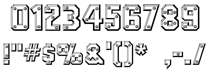 Messing Lettern Font OTHER CHARS