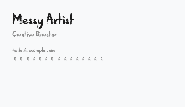 Messy Artist Business Card