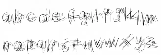 Messy Marvin Regular Schriftart Kleinbuchstaben