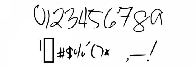 MessyBrush Font OTHER CHARS