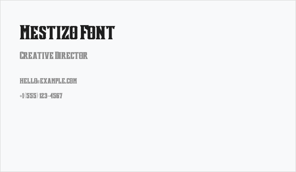 Mestizo Font Business Card