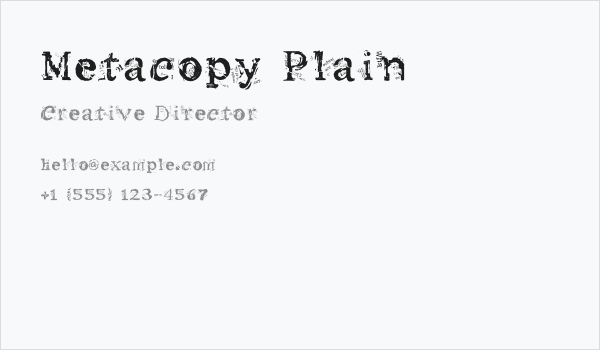 Metacopy Plain Business Card