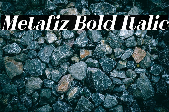 Metafiz Bold Italic Example 3