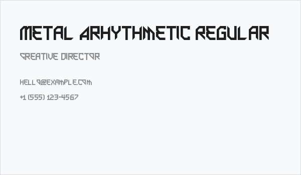 Metal Arhythmetic Regular Business Card