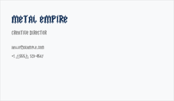 Metal Empire Business Card