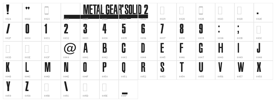 Metal Gear Solid 2 Character Map