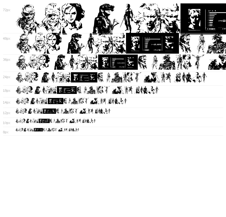 Metal Gear Solid The Phantom Font Waterfall