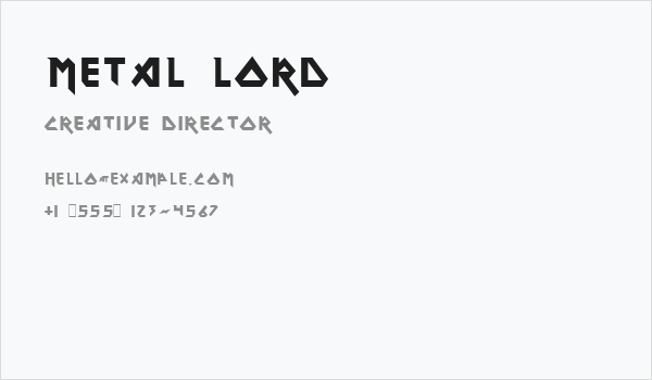 Metal Lord Business Card