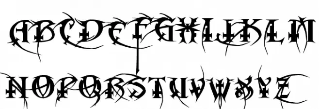 Metal Macabre Schriftart Groß