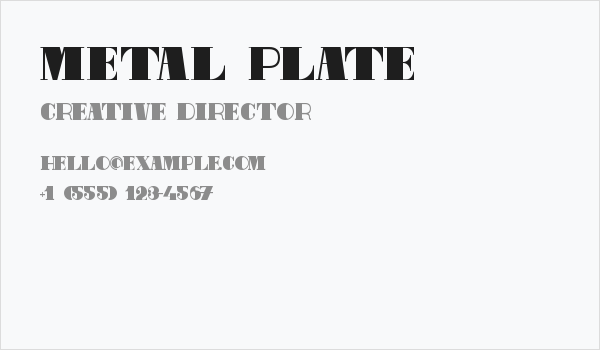 Metal Plate Business Card