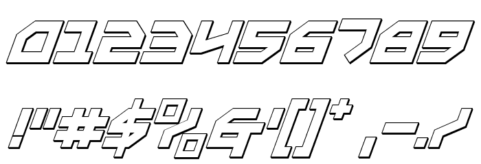Metal Storm 3D Italic Font OTHER CHARS