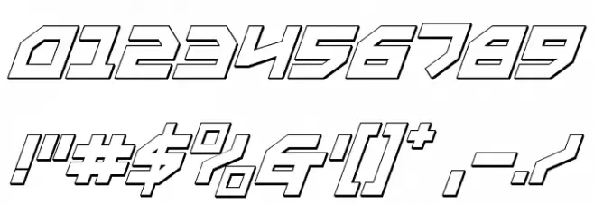 Metal Storm 3D Italic Font OTHER CHARS
