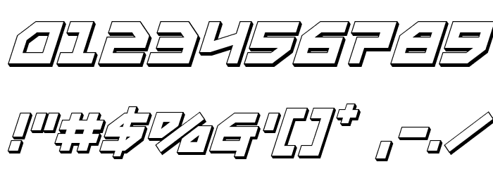 Metal Storm 3D Italic Font OTHER CHARS