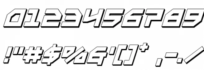 Metal Storm 3D Italic Font OTHER CHARS