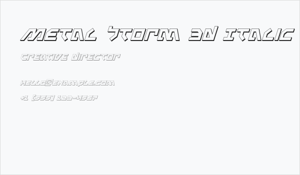 Metal Storm 3D Italic Business Card