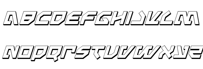 Metal Storm 3D Italic Font LOWERCASE
