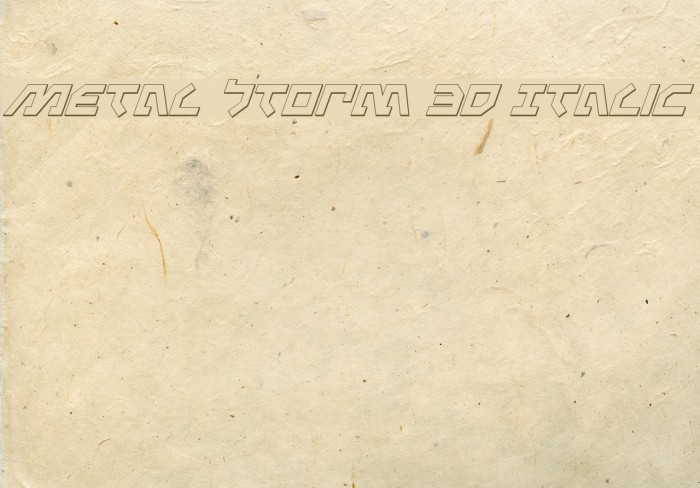 Metal Storm 3D Italic Font examples