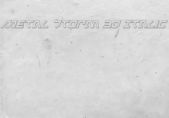Metal Storm 3D Italic Font examples