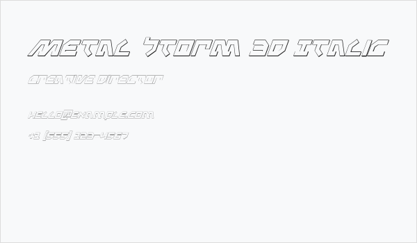 Metal Storm 3D Italic Business Card
