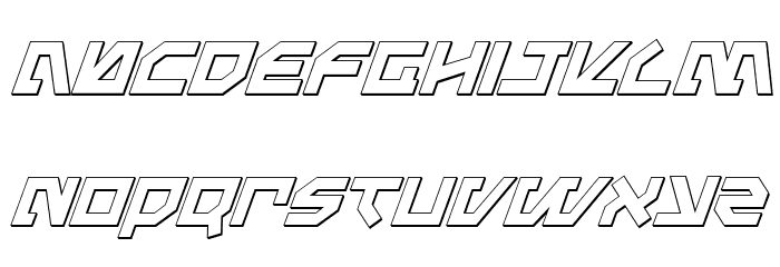 Metal Storm 3D Italic Font LOWERCASE