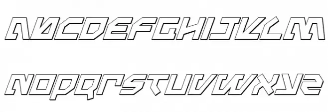 Metal Storm 3D Italic फ़ॉन्ट लोअरकेस