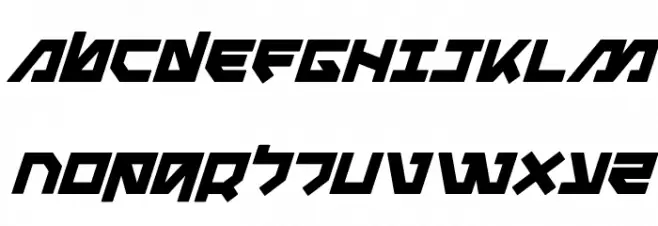 Metal Storm Bold Italic Caratteri MAIUSCOLE