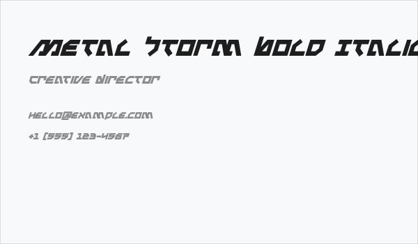 Metal Storm Bold Italic Business Card