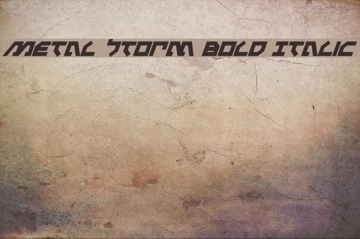 Metal Storm Bold Italic Font examples