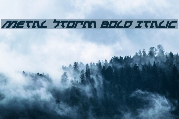 Metal Storm Bold Italic Font examples