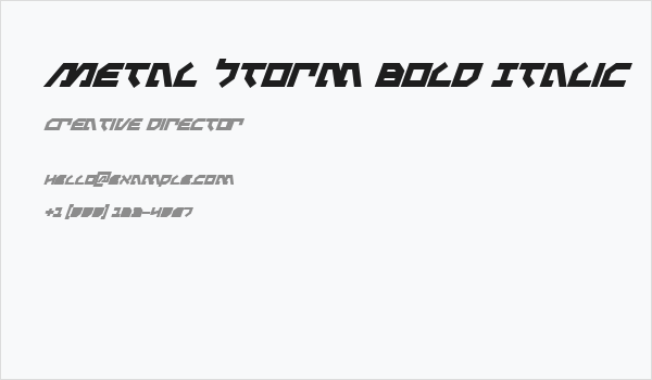 Metal Storm Bold Italic Business Card